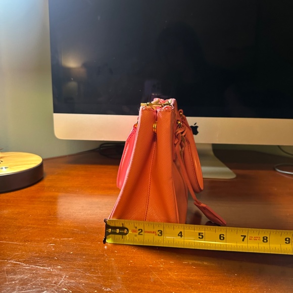 PRADA  Saffiano Lux Mini Galleria Double Zip Tote Begonia - Picture 13 of 16